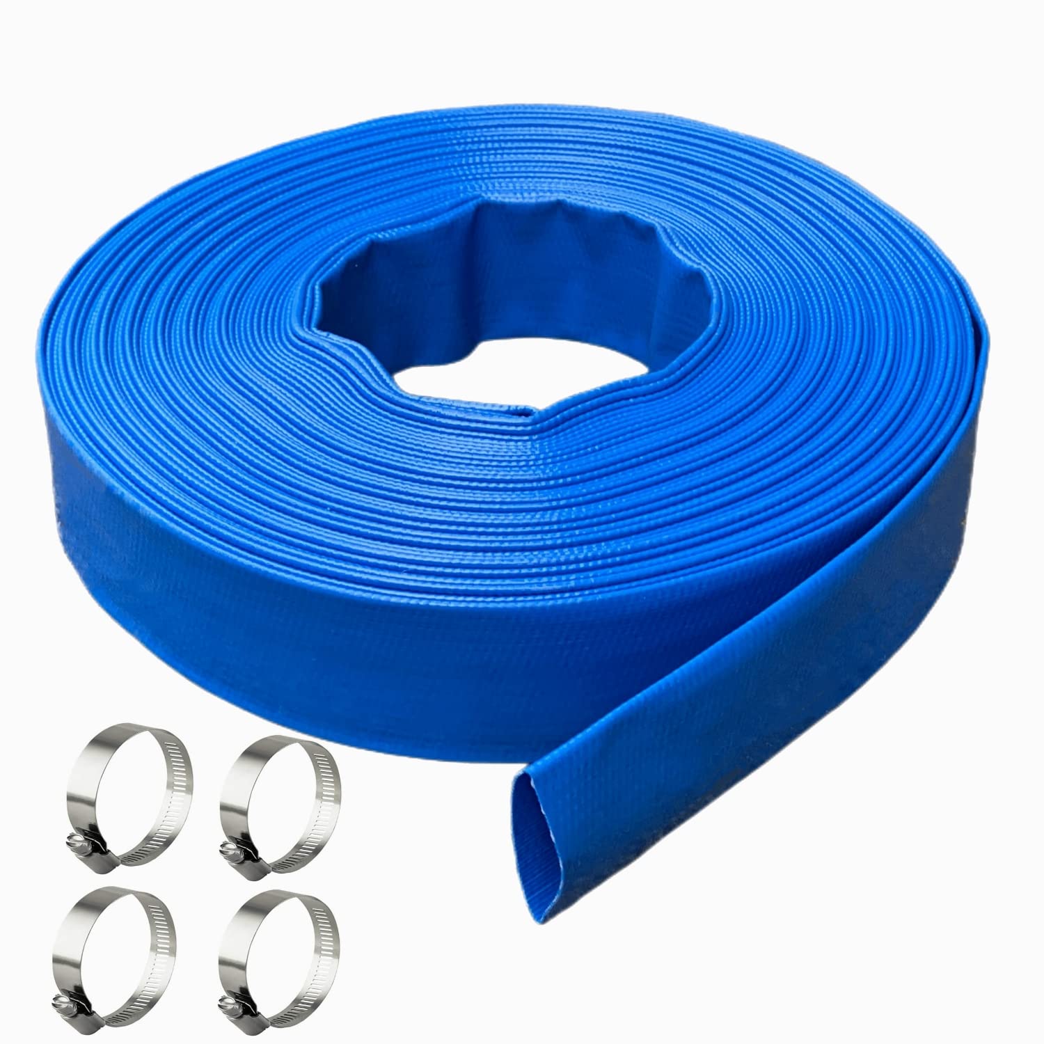 1 Inch Backwash Hose - 25Ft Heavy Duty Flat Discharge, Weather & Burst Resistant, Best Hose for Inground Pools & Pool Filter/Drain