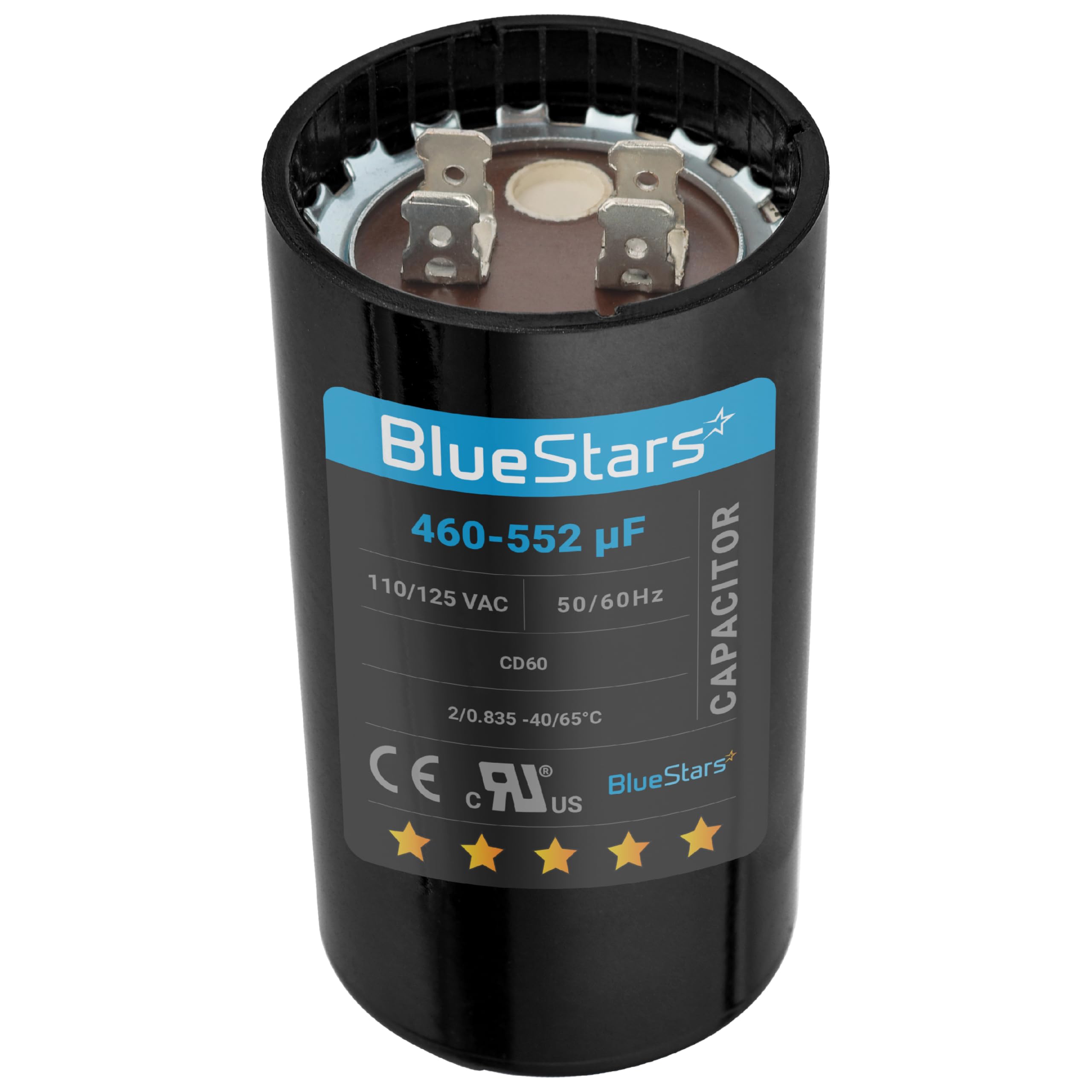 [2025 Upgraded] BlueStars 460-552 uF MFD 110-125 VAC Motor Start Capacitor