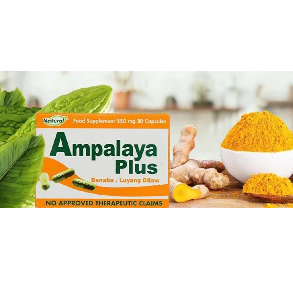 Pack of 4 Ampalaya Plus Supplement 550mg - Total 120 Capsules - Natural and Vegan - Organic Bitter Melon Capsules - Halal Herbal Food Supplement