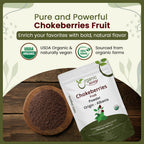 Organic Way Chokeberries Fruit/Aronia Berry Powder - European Wild-Harvest | Organic & Kosher Certified | Non GMO & Gluten Free | USDA Certified | Origin - Albania (8 Oz)
