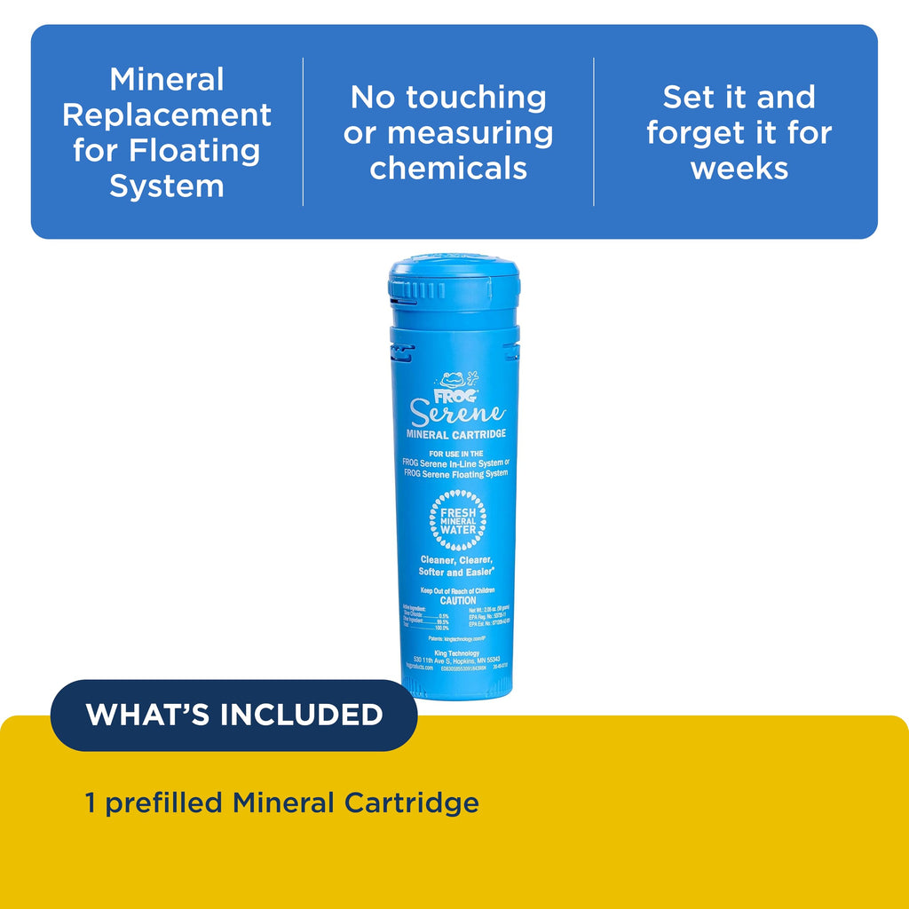 FROG Serene Replacement Mineral Cartridges for use with Hot Tub FROG Serene Floating Sanitizing System - Prefilled for Quick & Easy Hot Tub Maintenance - 1 Pack