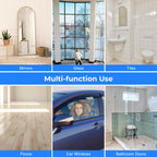 wlich Shower Squeegee with Long Handle, Telescoping Window and Floor Extendable Squeegee for Shower Glass, Bathroom Surfaces, Mirrors, and Smooth Floors, Includes Replaceable and Washable Cloth Pads