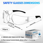 Salfboy Clear Safety Glasses Bulk of 50 Ansi Z87.1 Certified for Scratch Impact Resistant Lens Protective Eyewear for Work, Lab, Construction