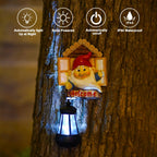 Goodeco Gnome Tree Hugger with Solar Lantern - Garden Gnome for Outside Decor,Tree Face Garden Statue,Gift idea 5.5x10.6 inch