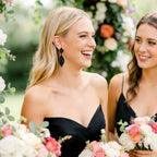 Flyonce Women's Rhinestone Crystal Wedding Bridal 2 Leaf Drop Dangle Chandelier Earrings Deep Black