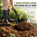Shovel for Digging,Round Shovel, Garden Tool with D-Handle, 41 Inches in Overall Length, Wooden Handel Garden Shovel,Beach Shovel, Car Snow Shovel
