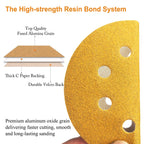 Aiyard 5-Inch 8-Hole Hook and Loop Sanding Discs 600-Grit Random Orbit Sandpaper, 100-Pack