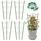 TOCCYARD 4 Pack Plant Support Tomato Cages for Garden, 18 Inches Small Tomato Cages and Supports with Adjustable Rings for Garden Pots, Plant Stakes Tomato Trellis Rings for Climbing Plants
