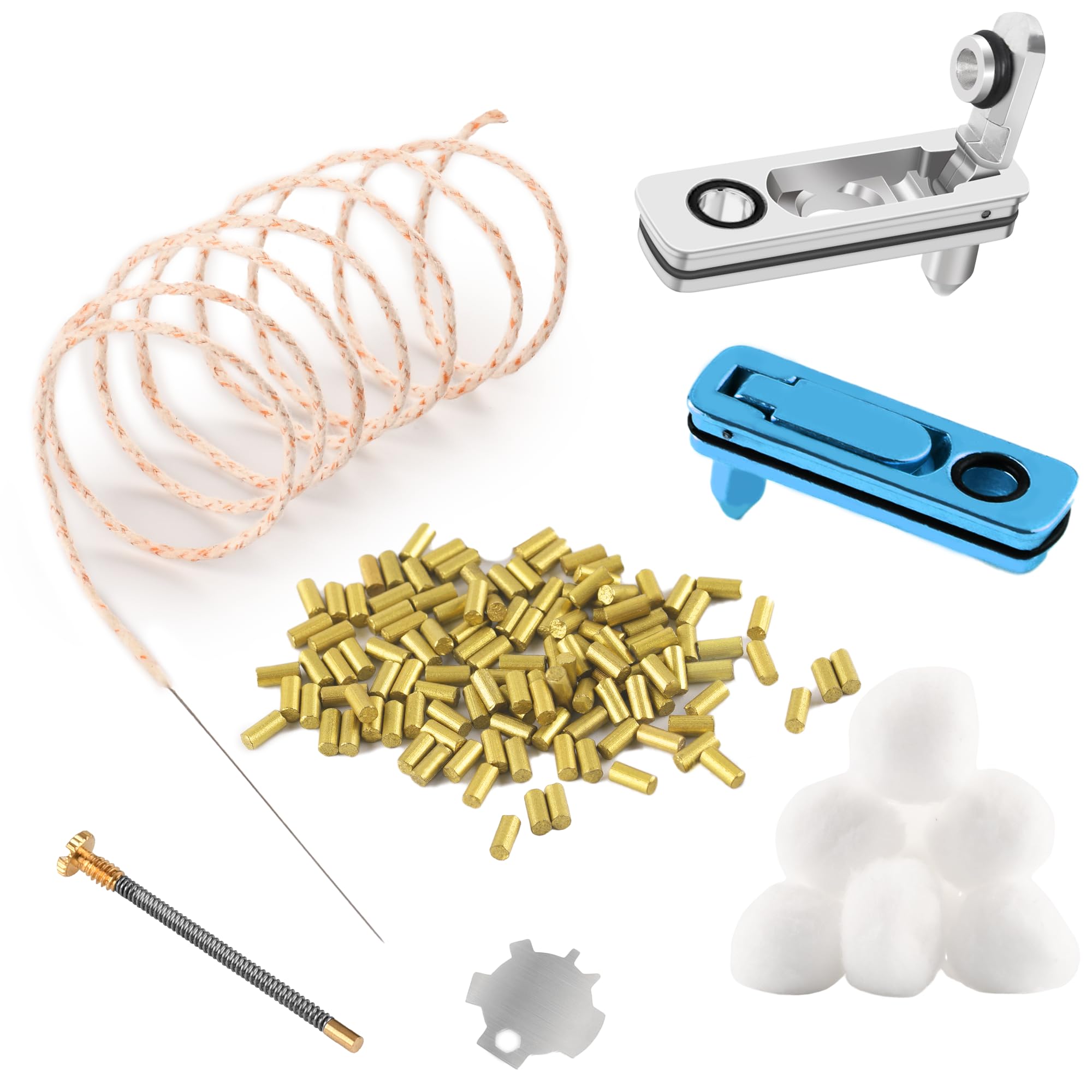 JINMUNIC Flint and Wick Replacement Set-Upgraded Lighter Repair Kit for Fluid Lighter & Insert(Metal Gasket,Wick with Needle,Spring,Cotton Balls,Flint & Screw Tool)