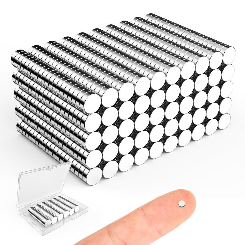 Mini Magnets for Crafts, Caturledas 1000 Pack 3x1mm Small Round Magnetic Rare Earth Neodymium Magnet, Silver