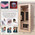 Homsido Infrared Home Sauna Room 1 Person Hemlock Wooden Indoor Dry Sauna，Low EMF 1200W/110V Heaters Panels,LCD Control Panel,10 Minutes Pre-Warm up,Time and Temp Pre-Set,1-Year Aftersale