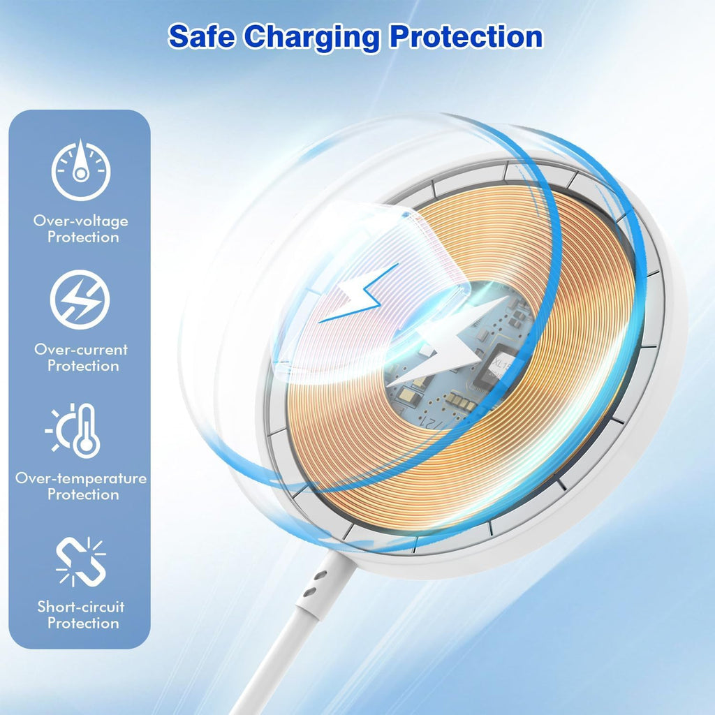 [Apple MFi Certified]Magnetic Wireless iPhone Charger Magsafe Charger,6FT 15W Fast Phone Charging Pad Wireless Magnetic Charge for iPhone 17/17Air/16 Pro Max/16 Plus/15 Pro Max/14/13/12/AirPods3/2/Pro