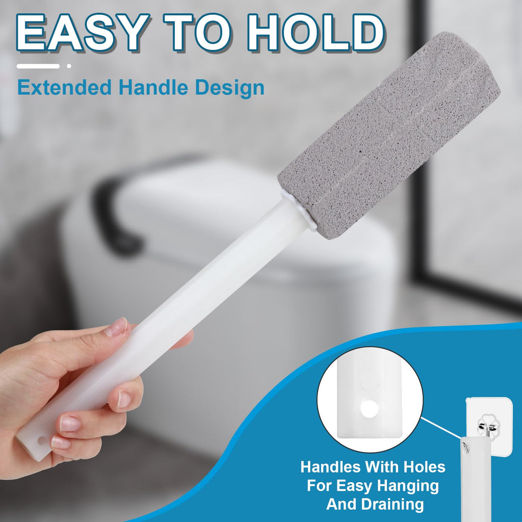 12 Packs Pumice Cleaning Stone with Extra Long Handle, Pumice Stone for Toilet Bowl Clean for Cleaning Toilets, Bathtubs, Grills, Swimming Pools, Sinks