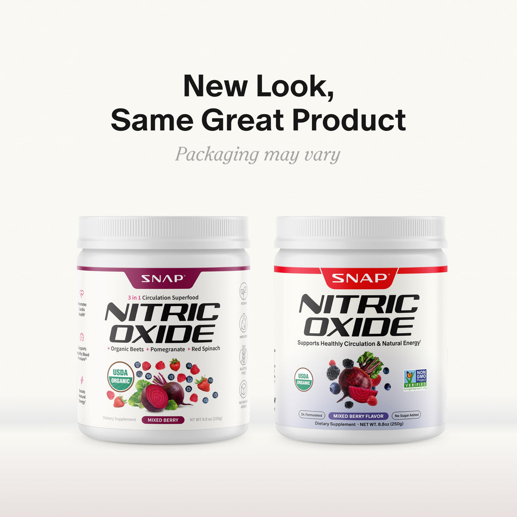 Snap Supplements USDA Organic Beet Root Powder Nitric Oxide Supplements for Men & Women with Pomegranate & Red Spinach, Supports Healthy Blood Flow & Caffeine-Free Energy, Mixed Berry, 30 Servings