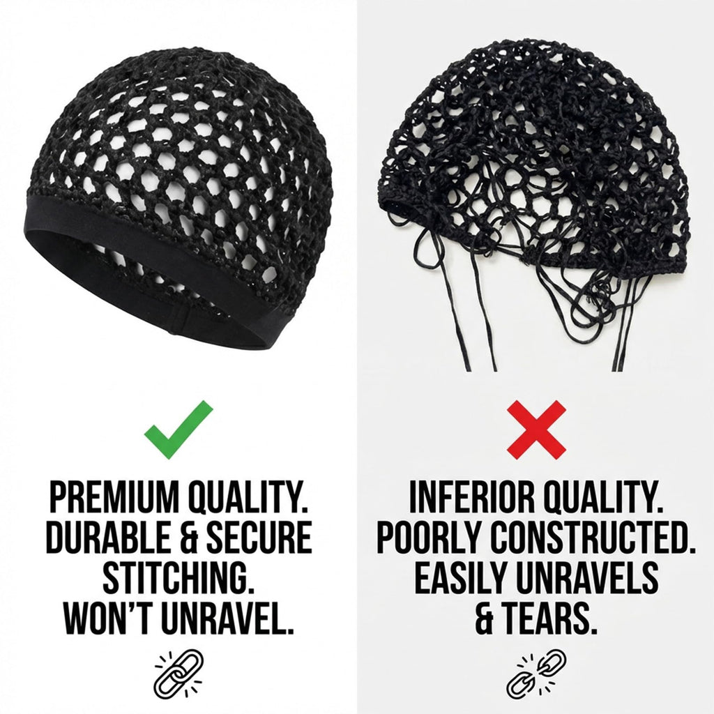 2 Pcs Premium Mesh Hair Net for Sleeping - Ultra-Wide Soft Band, Breathable Crochet Hair Wrap for Silk Press, Shower, Wig
