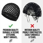 2 Pcs Premium Mesh Hair Net for Sleeping - Ultra-Wide Soft Band, Breathable Crochet Hair Wrap for Silk Press, Shower, Wig