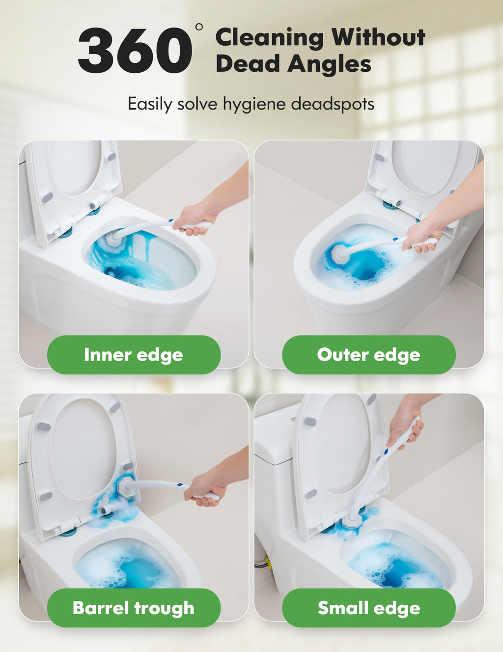 Kucbraly 50 Count Toilet Wand Refills for Clorox, Compatible with Most Disposable Toilet Brush for Bathroom Cleaning