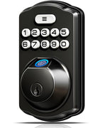 Veise KS02A Fingerprint Keyless Entry Door Lock, Auto Lock, Electronic Keypad Deadbolt for Front Door, Biometric, Anti-Peeping Password, Easy Install, Matte Black
