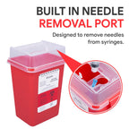 Alcedo Sharps Container 1 Quart (3-Pack) for Home Use & Travel Disposal