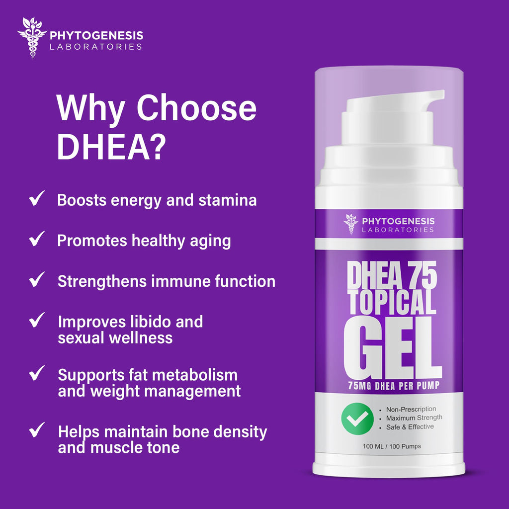 Phytogenesis DHEA 75 – 75 mg DHEA Per Pump – Promotes Healthy Aging, Healthy Mood, Immune Support, Balanced Levels and Overall Health – One Month Supply (1)