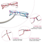 VIDEBLA Computer Reading Glasses Men and Women Anti Eyestrain Blue Light Blocking Glasses for Reading (6 Pack Mix, 2.50, x)