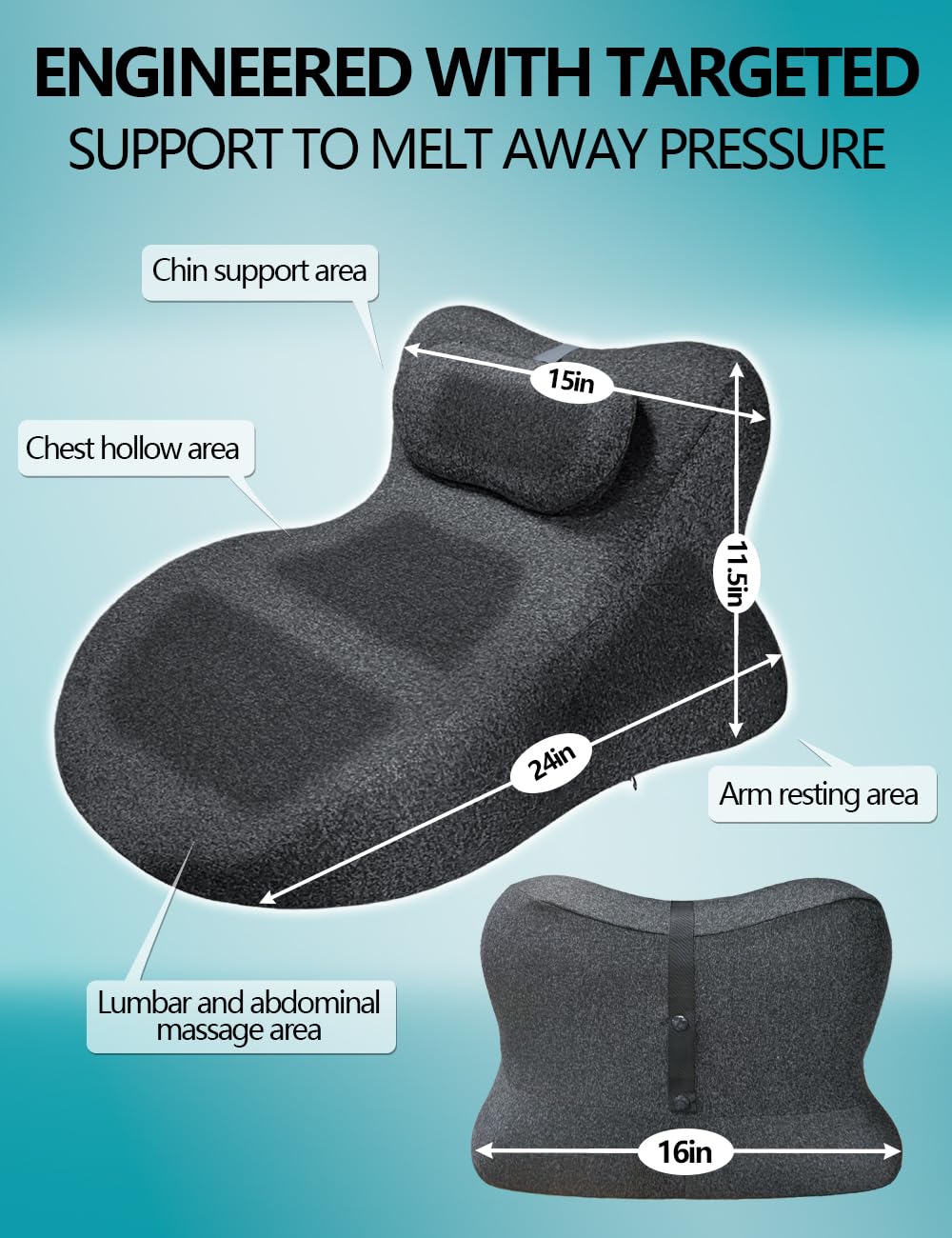 Comfort Pillow,Sweet Spot, 27° Lift Design for Perfect Couple Position, Rebound Memory Foam Cushion for Hip, Back & Neck Comfort (Black Gray)