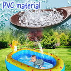 Inflatable Swimming Pool for Kids with Sprinkler, 67x41x32in Family Size Backyard Summer Water Play
