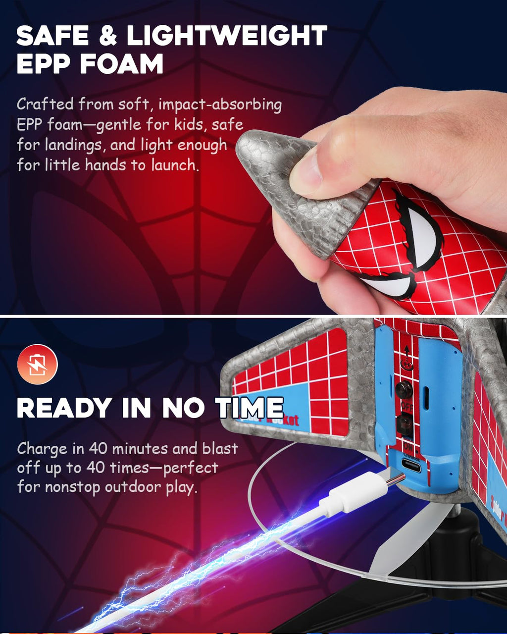 Fullware Spider Hero Rocket Launcher for Kids – 2nd Gen Upgraded Design