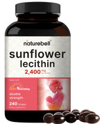 NatureBell Sunflower Lecithin - 240 Softgels - 2,400mg Cold Pressed Sunflower Lecithin - with Naturally Occurring Phosphatidyl Choline - for Lactation & Normal Milk Flow Support*