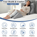 Axelrod 4PCS Orthopedic Bed Wedge Pillow Set, Post Surgery Foam for Back, Neck and Leg Pain Relief Comfortable & Adjustable Ortho Pillows- Anti Snoring, Heartburn, Acid Reflux & GERD Sleeping Grey