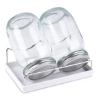 Sprouting Jar Kit-2 Wide Mouth Quart Mason Jars with 316 Stainless Steel Screen Sprout Lids, Drip Tray, Stand | Seed Sprouter Set for Growing Broccoli, Alfalfa, Mung Bean