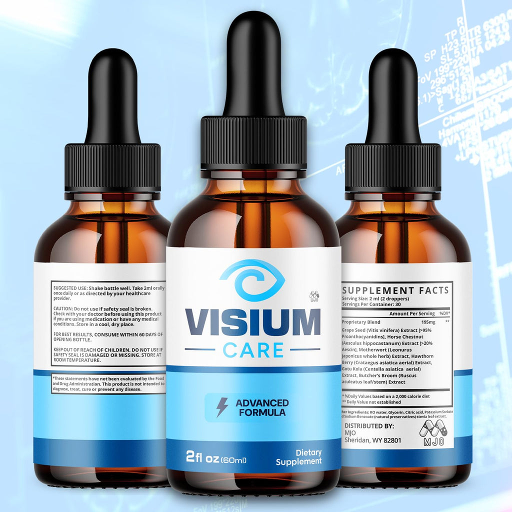(2 Pack) Visium Care Drops , Official VisiumCare Drops with All Natural Ingredients , Overall Health and Wellness Vitamin Formula Maximum Strength Active Lifestyle Multivitamins Support (60 Servings)
