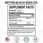 Organics Ocean Better Black Seed Oil Cold Pressed - Pure Nigella Sativa Oil for Immune Support - 5% Thymoquinone - Support Memory, Vitality, and Cellular Health - 6 Pack Bulk Supply