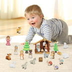 Nativity Advent Calendar 2026 for Kids - 24 Days of little people Christmas Nativity Scene Set for Toddlers, Christmas Countdown Calendar Gifts for Kids Boys Girls Children Toddler Teens Indoor Toy