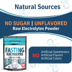 Fast Lyte Fasting Electrolyte Supplement Powder | No Sugar Unflavored Raw Electrolytes | 25% RDI Magnesium and Potassium with Trace Minerals | Carnivore & Keto Friendly | Sugar Free Fasting Salts