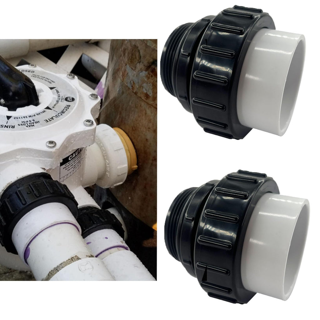 HJSIUTV 21063-200-000 2" MIP x 2" PVC Hi Temp Union Compatible with Pentair Whisperflo and Intelliflo Swimming Pool and Spa Pumps High Temperature Unions (2 pack)