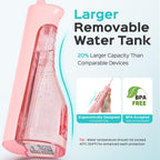 COSLUS C50 Portable Water Flosser for Teeth: 4 Modes & 5 Intensity Levels Professional Electric Dental Pick for Sensitive Gums, Braces & Orthodontic - Cordless for Travel Use, BPA-Free, ADA Accepted