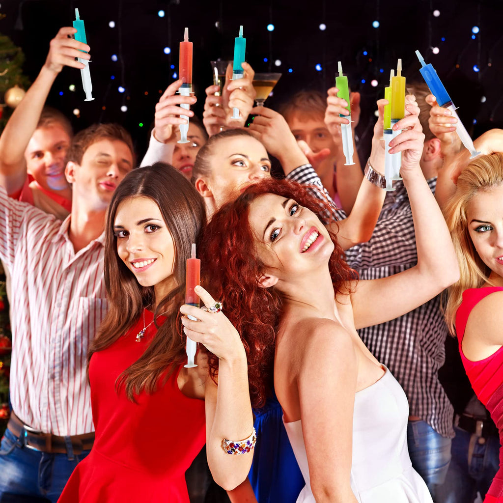 JOLLY PARTY 40 Pack Jelly Shot Syringes, 2 oz Jelly Shot Syringe With Caps, Reusable Plastic Syringe for Jelly Shot, Halloween Jelly Shot Syringes for Party, Christmas, Thanksgiving