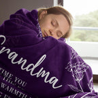 GiltGlimmer Grandma Gifts, Grandma Floral Blanket 50" x 60", Purple