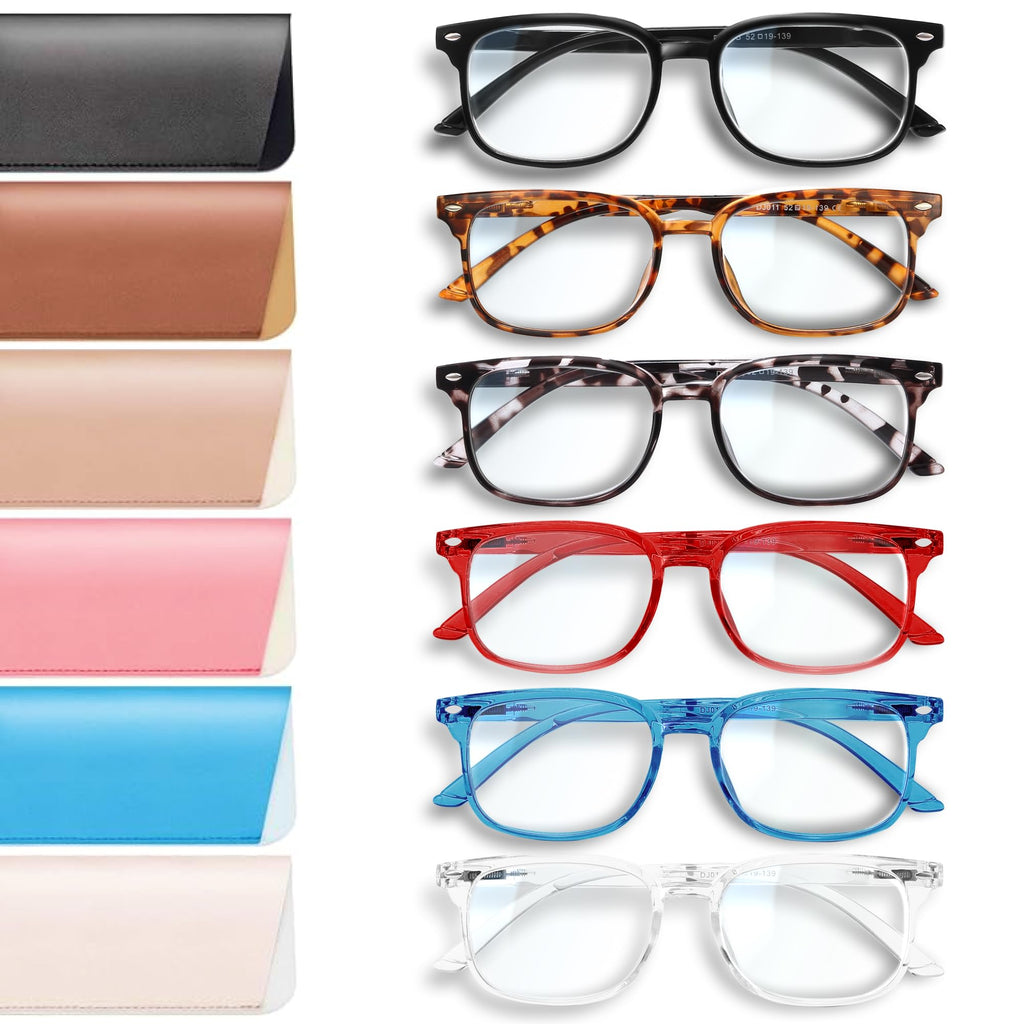 NOVIVON Reading Glasses +2.75 with 6 Cases – Blue Light Blocking Readers for Women & Men, Computer eye glasses, Cheaters