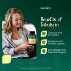 InnerHerb Tributyrin 250mg Supplement | Single Ingredient Tributyrin | 90 Vegan Capsules | Clean Label | Unflavored | 1 Capsule Daily | 90-Day Supply
