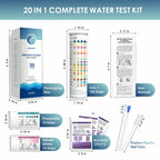 20 in 1 Water Tester for Drinking Water, Well Water Testing Kit, Suitable for Household Tap Water, Natural Water Quality Testing, Can Detect Water Hardness, Chlorine, Lead, Ph, Etc. (123 Test Strips)