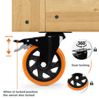 Caster Wheels, Heavy Duty 4 Inch Casters Set of 8, Locking Swivel Casters Wheels for Cart, Furniture and Workbench, Black