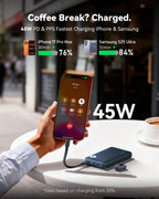 INIU 10000mAh 45W Fast Charging Portable Charger, Smaller Travel Power Bank