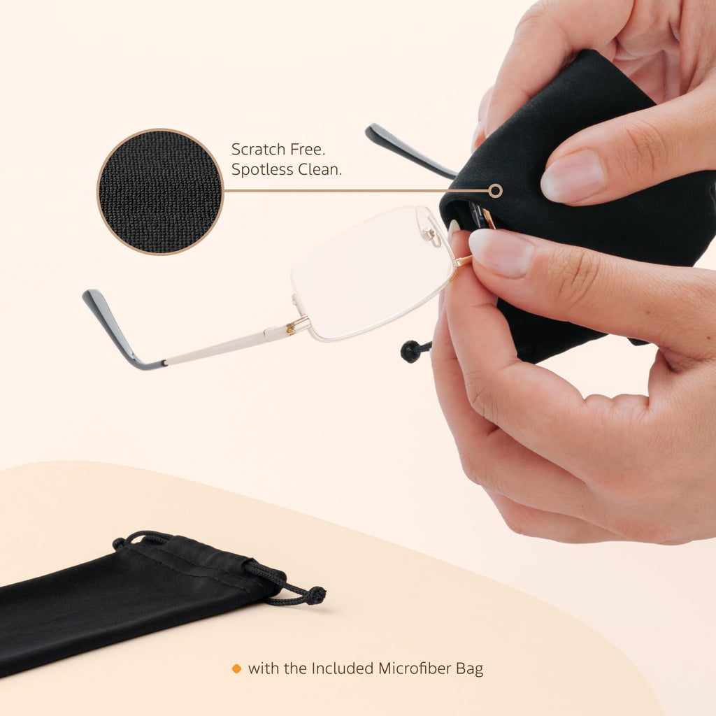TruVision Readers 3 Pk - Gold Metal Frames and Clear Acrylic Lenses 3.25