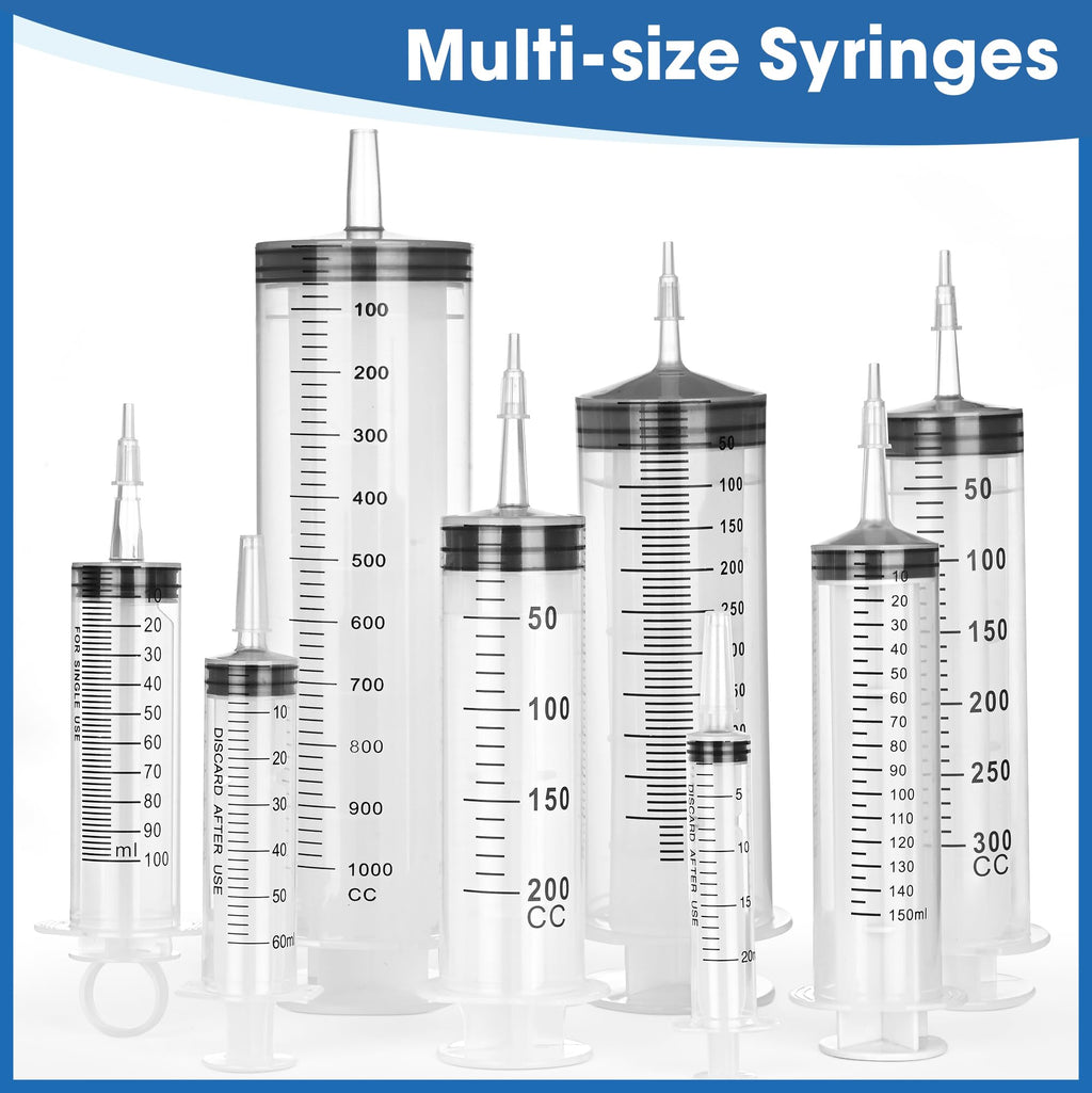 150mL Plastic Syringe for Liquid - 20 Pack Large Syringes with Adapter