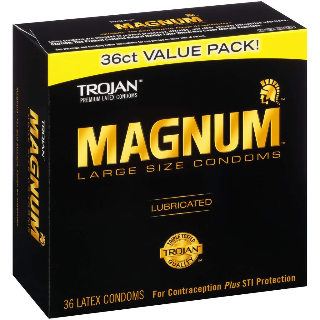 TROJAN Magnum Lubricated Large Condoms, 36 Count Pack