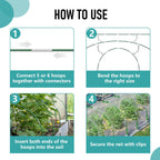 BOTINDO Garden Hoops for Raised Beds 36Pcs, 6 Sets of 8FT Long Greenhouse Hoops Grow Tunnel Rust-Free Fiberglass Support Hoops Frame for Garden Netting Fabric Shade Cloth Row Cover (36 PCS)