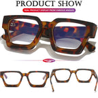 AIEYEZO Square Thick Frame Glasses for Women Men Fashion Blue Light Glasses Trendy Chic Computer Eyeglasses (Black + Tortoise)