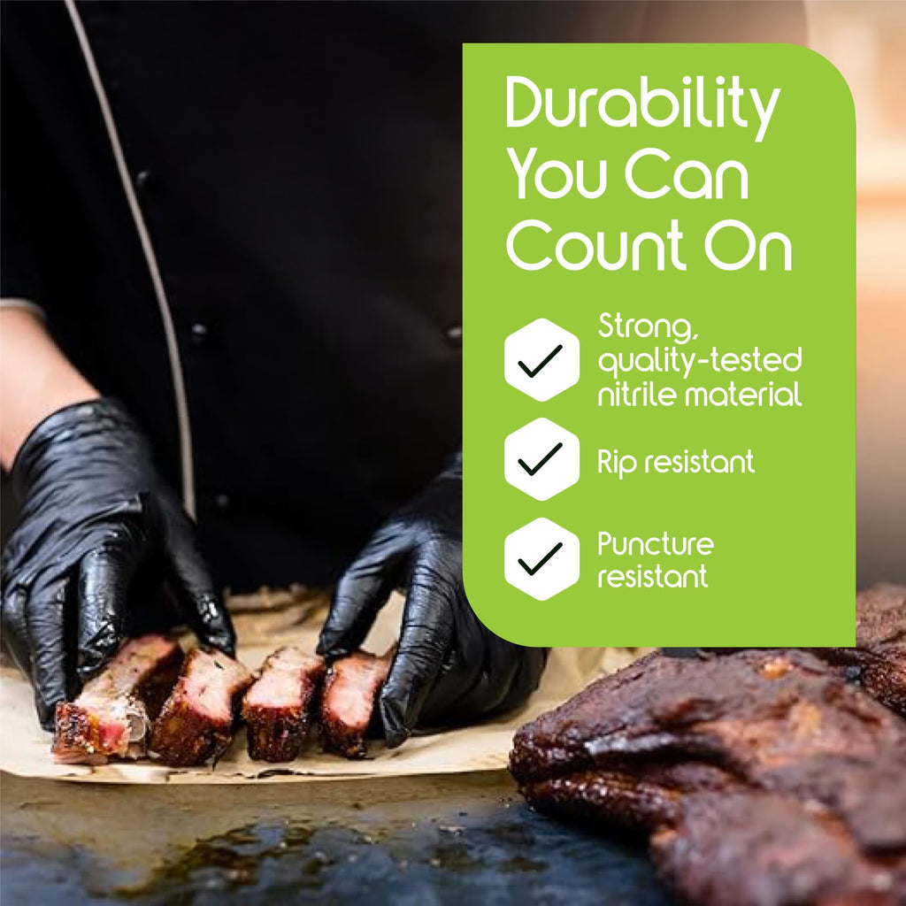 Inspire Black Nitrile Gloves | THE ORIGINAL Quality Black Gloves Disposable Latex Free | 4.5 Cooking (Nitrile, XL)
